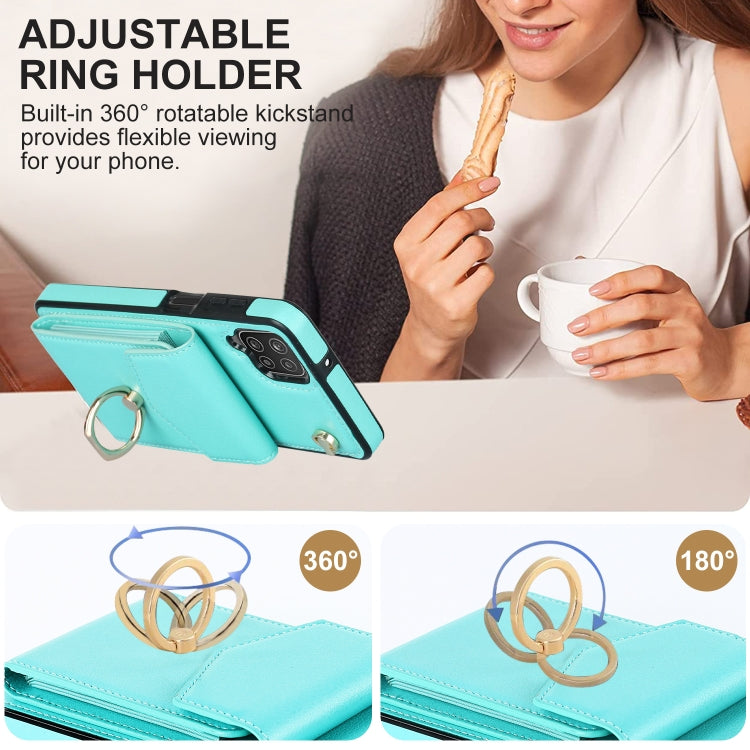For Samsung Galaxy A12 Ring Holder RFID Card Slot Phone Case