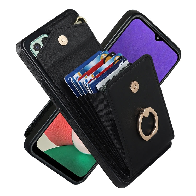 For Samsung Galaxy A22 5G Ring Holder RFID Card Slot Phone Case