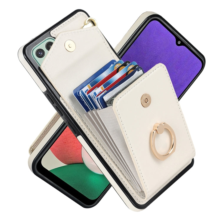 For Samsung Galaxy A22 5G Ring Holder RFID Card Slot Phone Case