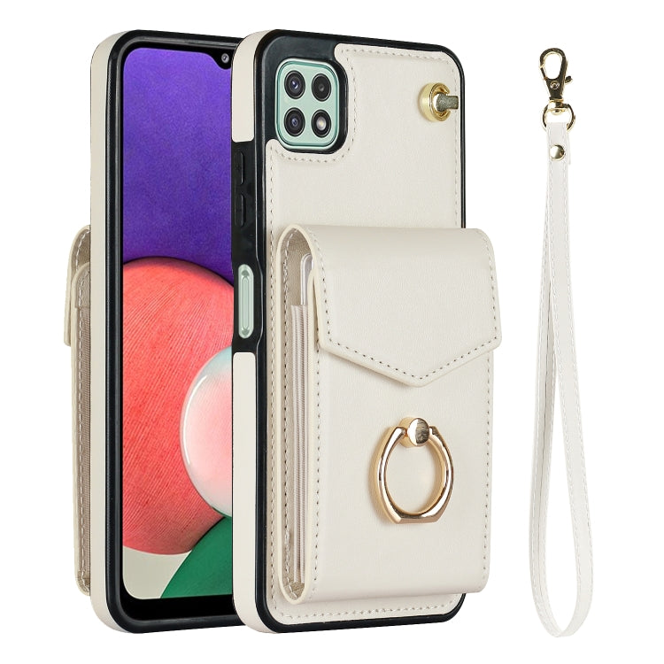 For Samsung Galaxy A22 5G Ring Holder RFID Card Slot Phone Case