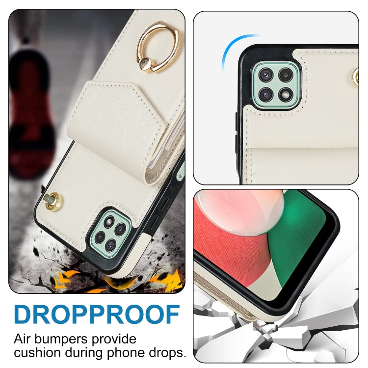 For Samsung Galaxy A22 5G Ring Holder RFID Card Slot Phone Case
