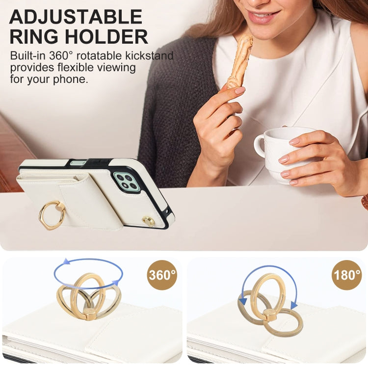 For Samsung Galaxy A22 5G Ring Holder RFID Card Slot Phone Case