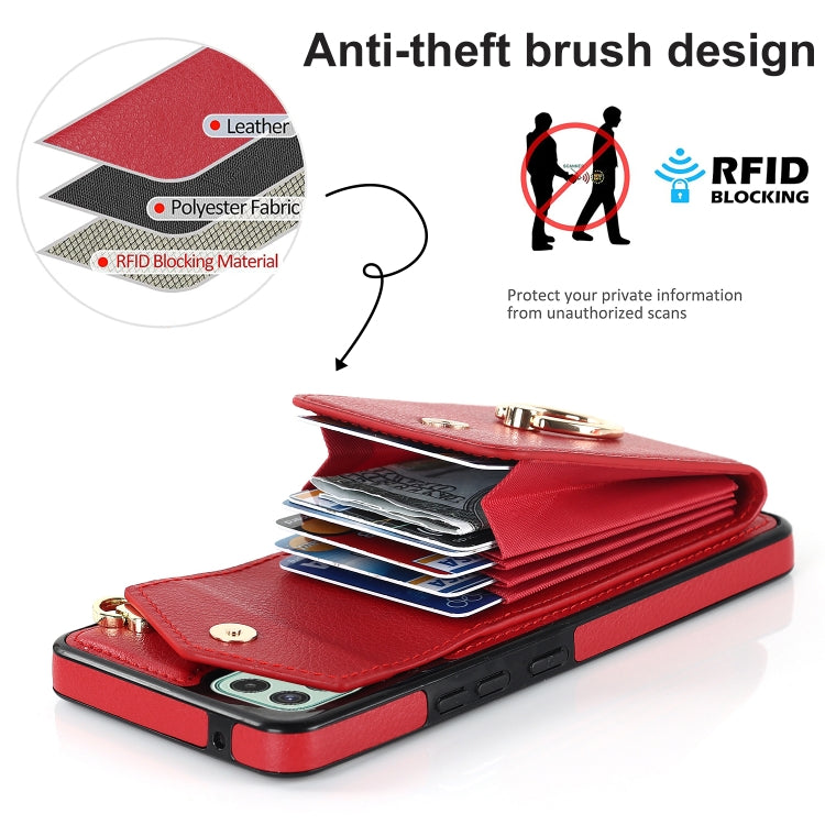For Samsung Galaxy A22 5G Ring Holder RFID Card Slot Phone Case