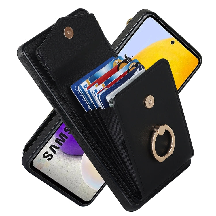 For Samsung Galaxy A52 5G Ring Holder RFID Card Slot Phone Case