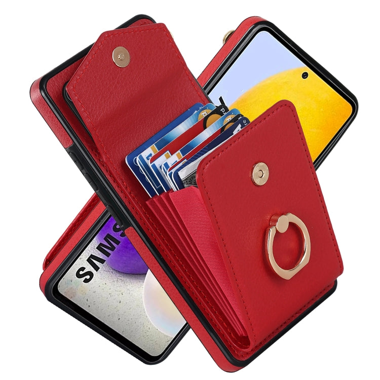 For Samsung Galaxy A52 5G Ring Holder RFID Card Slot Phone Case