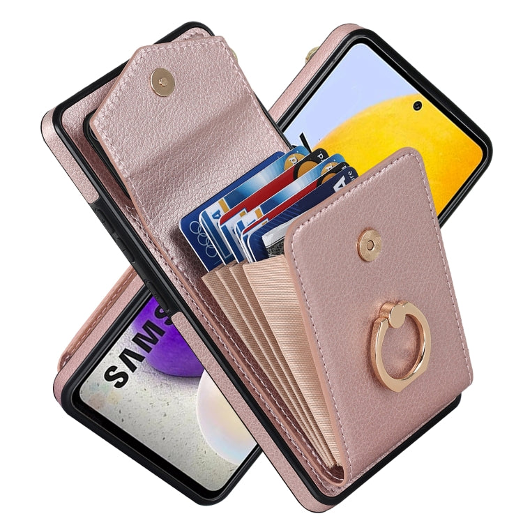 For Samsung Galaxy A52 5G Ring Holder RFID Card Slot Phone Case