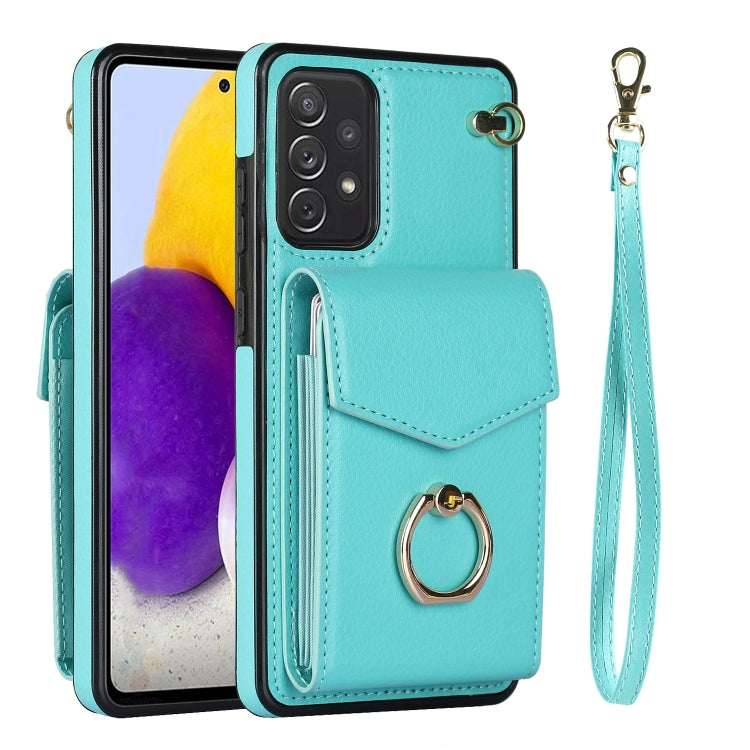 For Samsung Galaxy A52 5G Ring Holder RFID Card Slot Phone Case