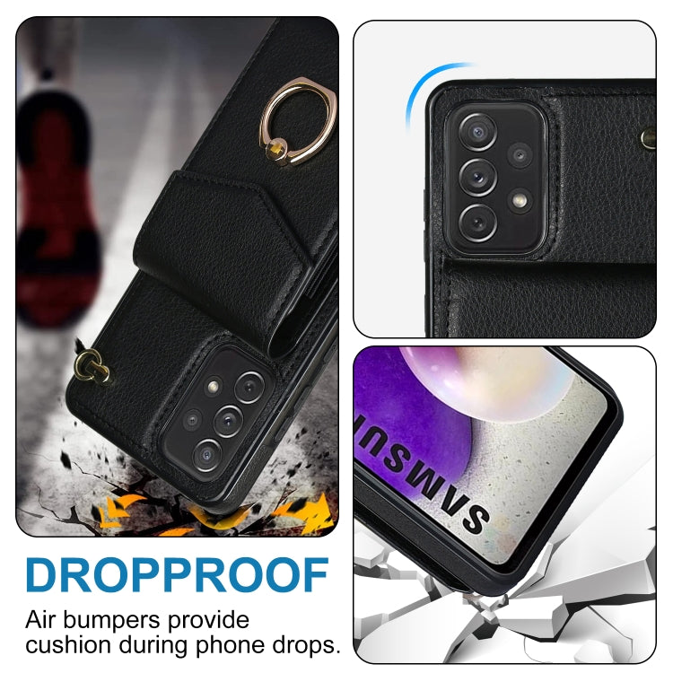 For Samsung Galaxy A72 5G Ring Holder RFID Card Slot Phone Case