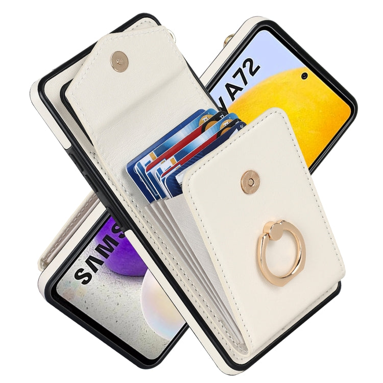 For Samsung Galaxy A72 5G Ring Holder RFID Card Slot Phone Case
