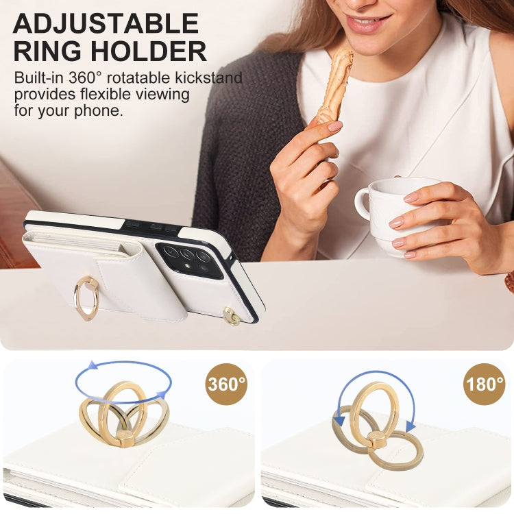 For Samsung Galaxy A72 5G Ring Holder RFID Card Slot Phone Case