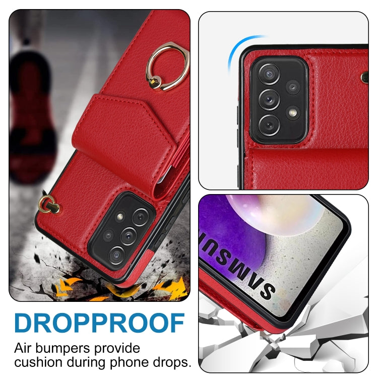 For Samsung Galaxy A72 5G Ring Holder RFID Card Slot Phone Case