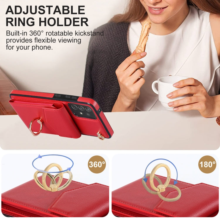 For Samsung Galaxy A72 5G Ring Holder RFID Card Slot Phone Case