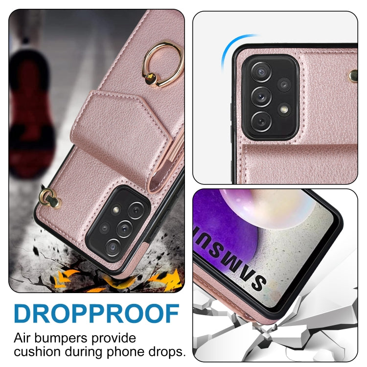 For Samsung Galaxy A72 5G Ring Holder RFID Card Slot Phone Case