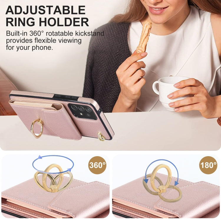 For Samsung Galaxy A72 5G Ring Holder RFID Card Slot Phone Case