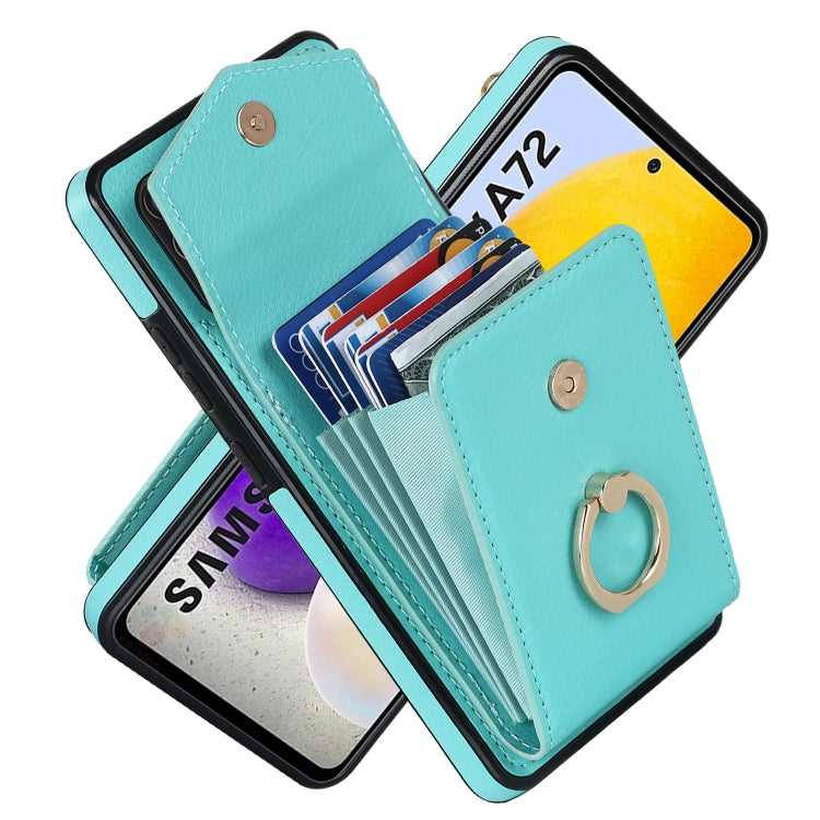 For Samsung Galaxy A72 5G Ring Holder RFID Card Slot Phone Case