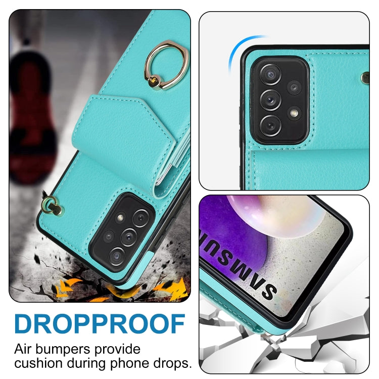 For Samsung Galaxy A72 5G Ring Holder RFID Card Slot Phone Case