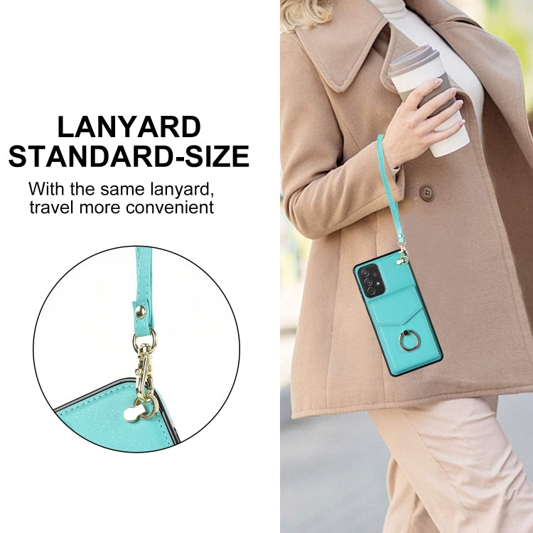 For Samsung Galaxy A72 5G Ring Holder RFID Card Slot Phone Case