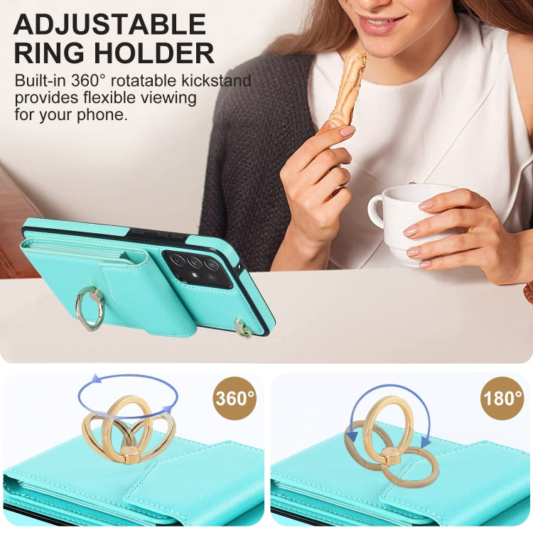For Samsung Galaxy A72 5G Ring Holder RFID Card Slot Phone Case