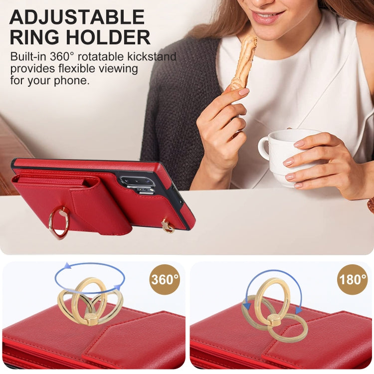 For Samsung Galaxy Note10+ Ring Holder RFID Card Slot Phone Case