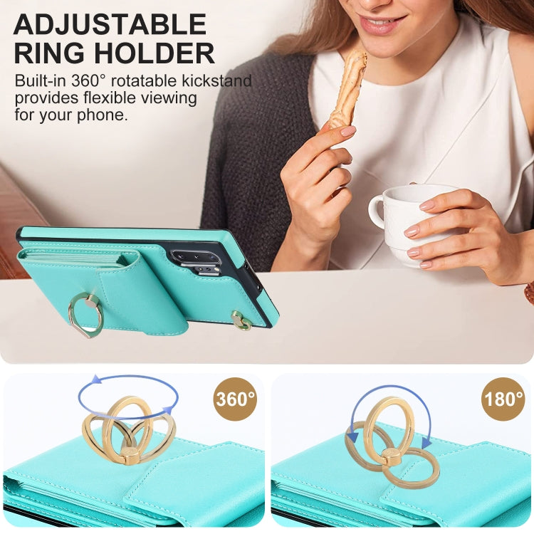 For Samsung Galaxy Note10+ Ring Holder RFID Card Slot Phone Case