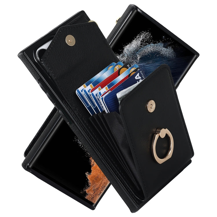 For Samsung Galaxy S23 Ultra 5G Ring Holder RFID Card Slot Phone Case