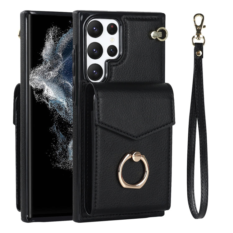 For Samsung Galaxy S23 Ultra 5G Ring Holder RFID Card Slot Phone Case