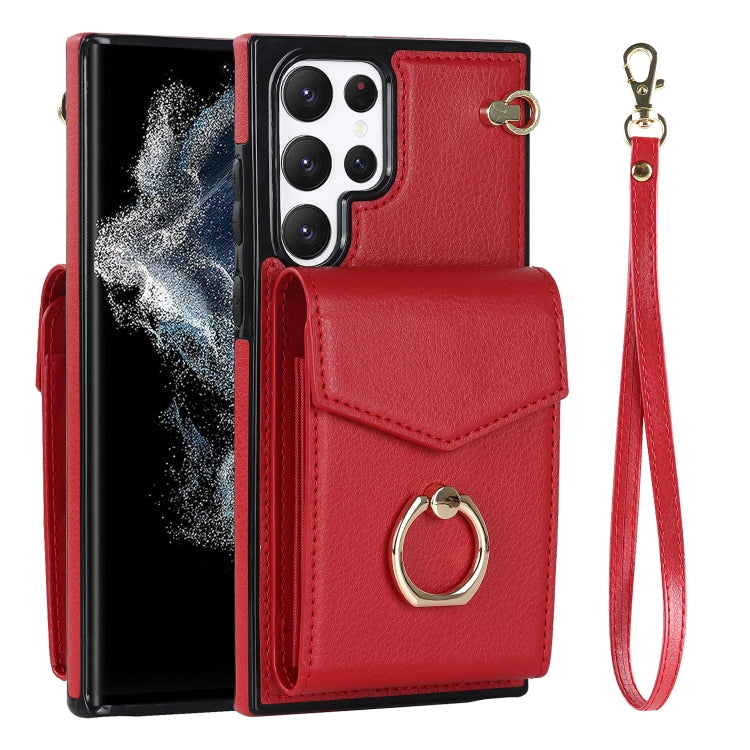 For Samsung Galaxy S23 Ultra 5G Ring Holder RFID Card Slot Phone Case