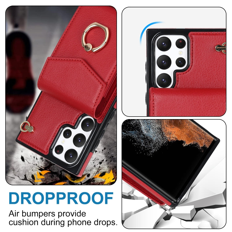 For Samsung Galaxy S23 Ultra 5G Ring Holder RFID Card Slot Phone Case
