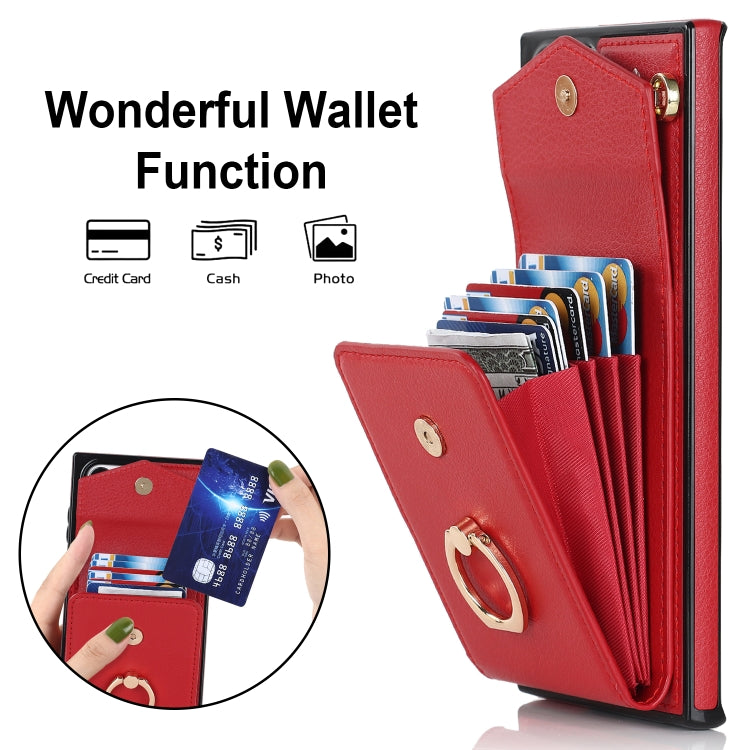 For Samsung Galaxy S23 Ultra 5G Ring Holder RFID Card Slot Phone Case