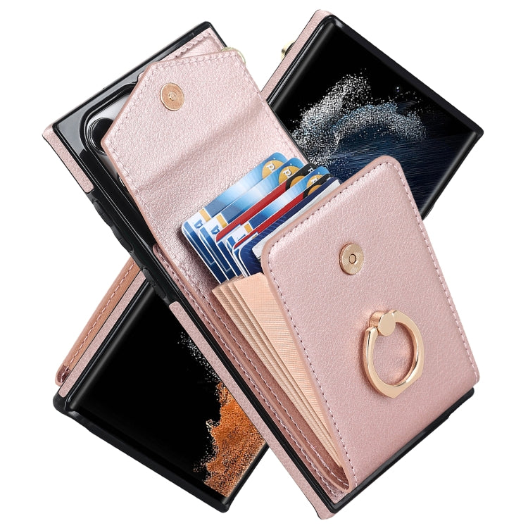 For Samsung Galaxy S23 Ultra 5G Ring Holder RFID Card Slot Phone Case