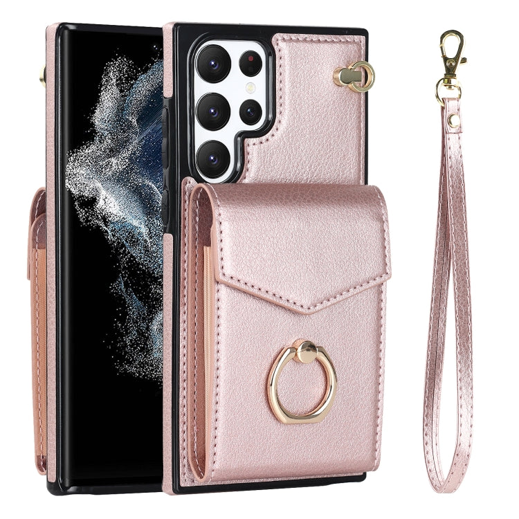 For Samsung Galaxy S23 Ultra 5G Ring Holder RFID Card Slot Phone Case