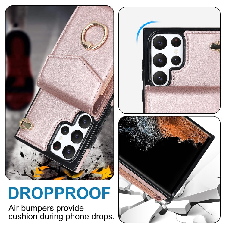 For Samsung Galaxy S23 Ultra 5G Ring Holder RFID Card Slot Phone Case