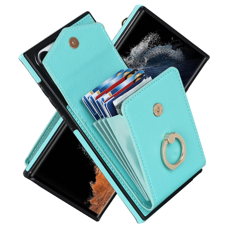 For Samsung Galaxy S23 Ultra 5G Ring Holder RFID Card Slot Phone Case