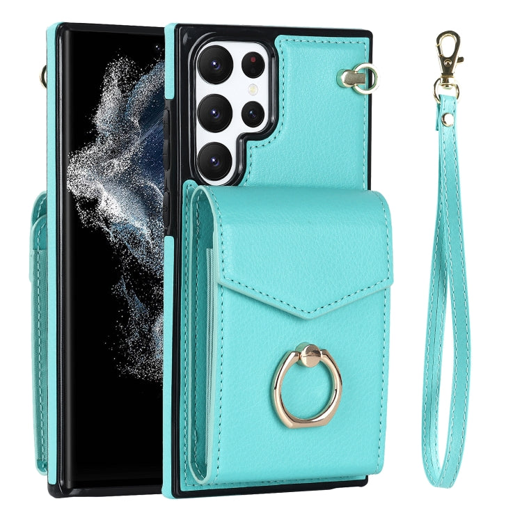 For Samsung Galaxy S23 Ultra 5G Ring Holder RFID Card Slot Phone Case