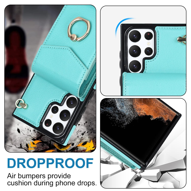 For Samsung Galaxy S23 Ultra 5G Ring Holder RFID Card Slot Phone Case