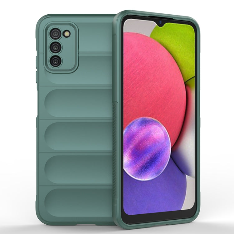 For Samsung Galaxy A03s India Version Magic Shield TPU + Flannel Phone Case