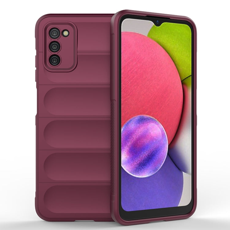For Samsung Galaxy A03s India Version Magic Shield TPU + Flannel Phone Case