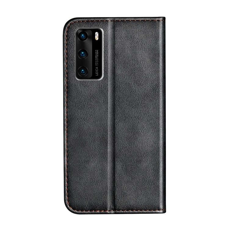 For Huawei P40 Business Solid Color Stitching Multifunctional Horizontal Flip Leather Case with Bracket & Card Slots