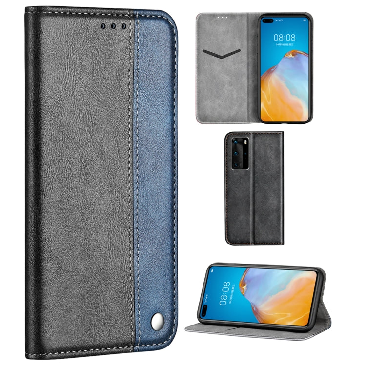 For Huawei P40 Pro Business Solid Color Stitching Multifunctional Horizontal Flip Leather Case with Bracket & Card Slots