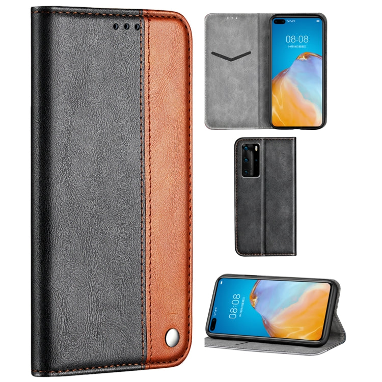 For Huawei P40 Pro Business Solid Color Stitching Multifunctional Horizontal Flip Leather Case with Bracket & Card Slots
