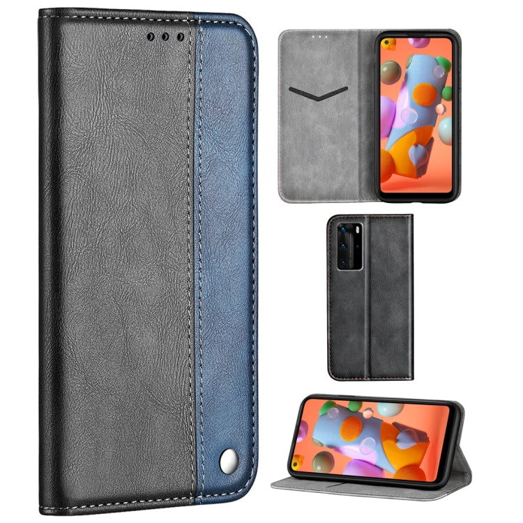 For Galaxy A11 Business Solid Color Stitching Multifunctional Horizontal Flip Leather Case with Bracket & Card Slots