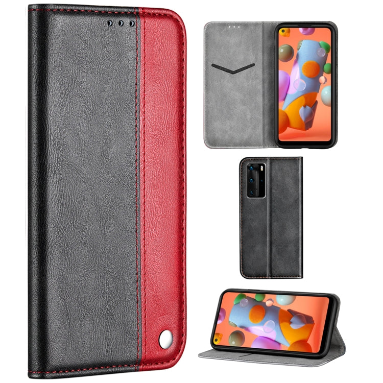 For Galaxy A11 Business Solid Color Stitching Multifunctional Horizontal Flip Leather Case with Bracket & Card Slots