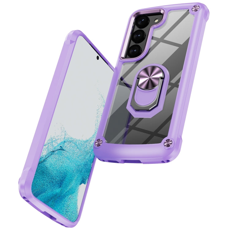 For Samsung Galaxy S23+ 5G TPU + PC Lens Protection Phone Case with Ring Holder