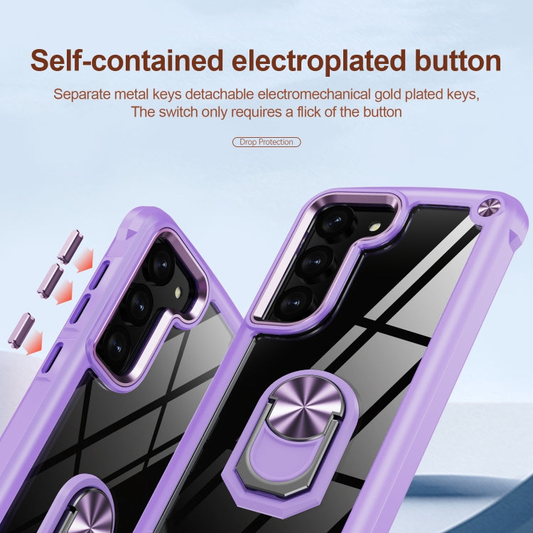 For Samsung Galaxy S23+ 5G TPU + PC Lens Protection Phone Case with Ring Holder
