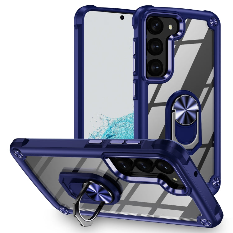 For Samsung Galaxy S23+ 5G TPU + PC Lens Protection Phone Case with Ring Holder