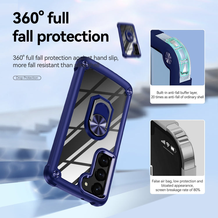 For Samsung Galaxy S23+ 5G TPU + PC Lens Protection Phone Case with Ring Holder