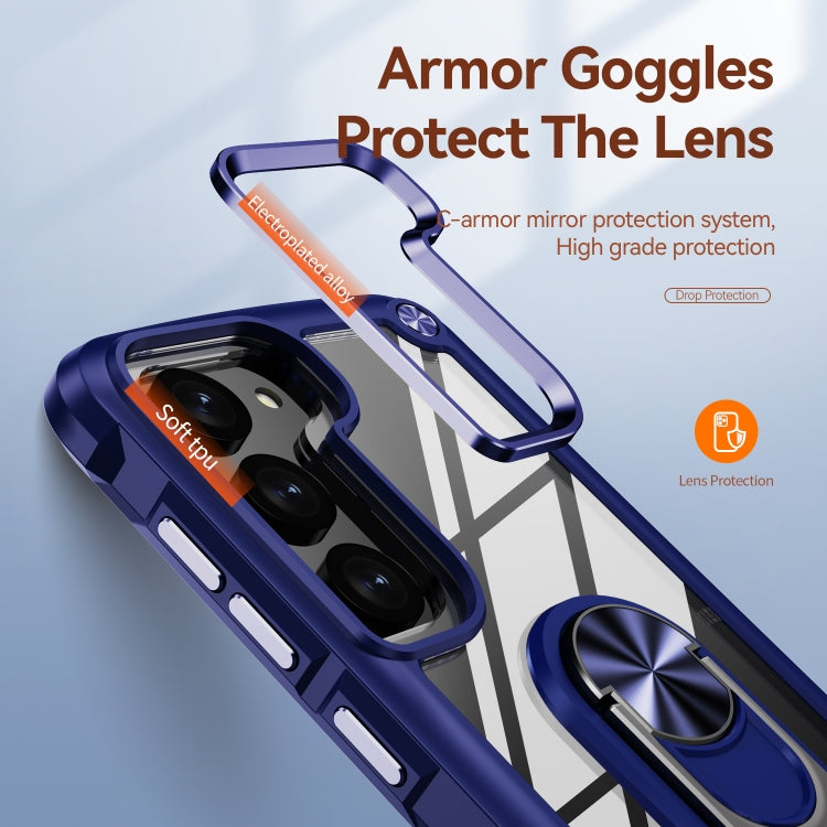 For Samsung Galaxy S23+ 5G TPU + PC Lens Protection Phone Case with Ring Holder