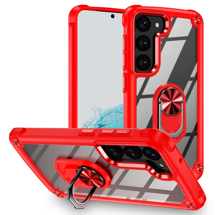 For Samsung Galaxy S23+ 5G TPU + PC Lens Protection Phone Case with Ring Holder