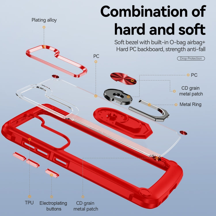 For Samsung Galaxy S23+ 5G TPU + PC Lens Protection Phone Case with Ring Holder
