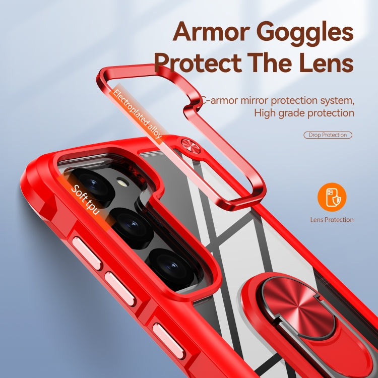 For Samsung Galaxy S23+ 5G TPU + PC Lens Protection Phone Case with Ring Holder